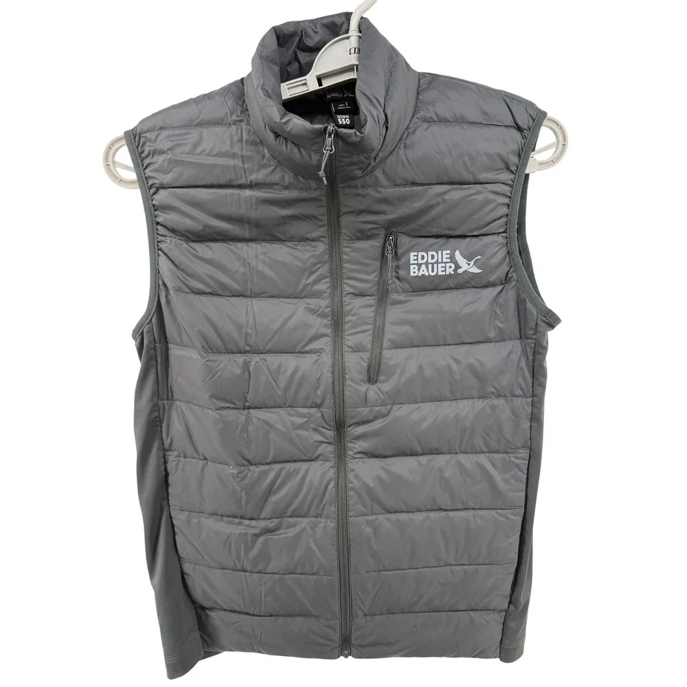 Eddie Bauer Men's Down 550 Puffer‎ Vest Charcoal Gray Size S